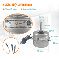 Motor de Ventilador Eléctrico de Metal YDK36-4D(AL) AC220-240V 50HZ 0.35A 900RPM 23W BCL para Piezas de Aire Acondicionado Exterior 4Ploes YKT-36-4-24L