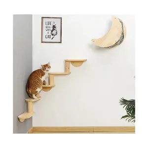 Kattenplank Voor Wandmontage Hangmat Met 5 Niveaus Klimladder Maan Kat Klimset