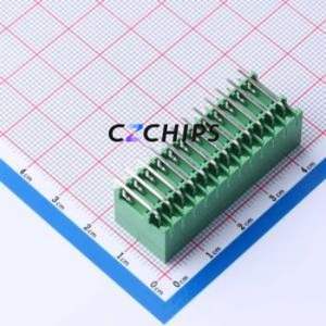 MX15EDGRHB-3.5-2*12P-GN01-Cu-A Plug-in Terminal Block Bent Lead Through Hole,P=3.5mm Board-to-Board / Socket Closed 1x12P 3.5mm - Product Image 2