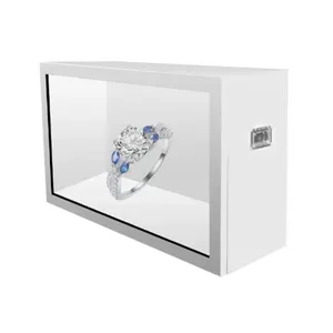 50 inch interactive touch screen transparent LCD see through display cabinet box with Android or computer system