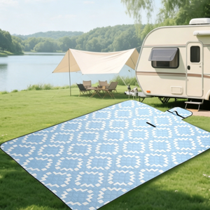 Tapis de plage personnalisé avec logo, pliable, matelassé, tapis de pique-nique, 3 couches matelassées avec bordure renforcée, résistant à l'eau, dos en Oxford - Product Image 5