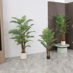 JWS3677 Planta de <span class=keywords><strong>Palma</strong></span> artificial a gran escala planta verde de seda y <span class=keywords><strong>Palma</strong></span> de plástico artesanías de oficina - Product Image 4