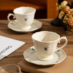 Japanese Style Tea Cup Set Hand-Painted Swallow Ceramic Coffee Cup and Saucer Set - Product Image 6