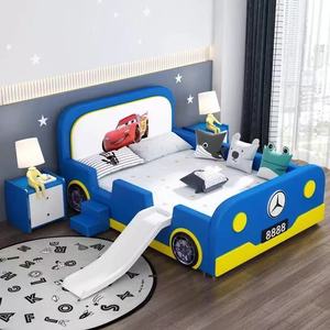 Ensemble de lit JINS moderne avec garde-corps en bois massif capitonné extensible pour garçons, filles et adolescents, meubles de chambre à coucher - Product Image 2