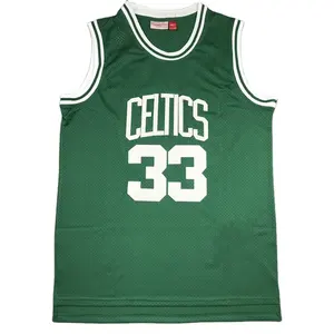 Nueva venta al por mayor 33 Larry Bird 34 Paul Pierce #5 Kevin Garnett Custom Basketball Wear Shirt Jerseys