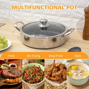 Casserole en acier inoxydable 3 plis de qualité alimentaire 26/28/30 cm, casserole à nid d'abeilles, batterie de cuisine, marmite à soupe, casserole avec couvercle - Product Image 3