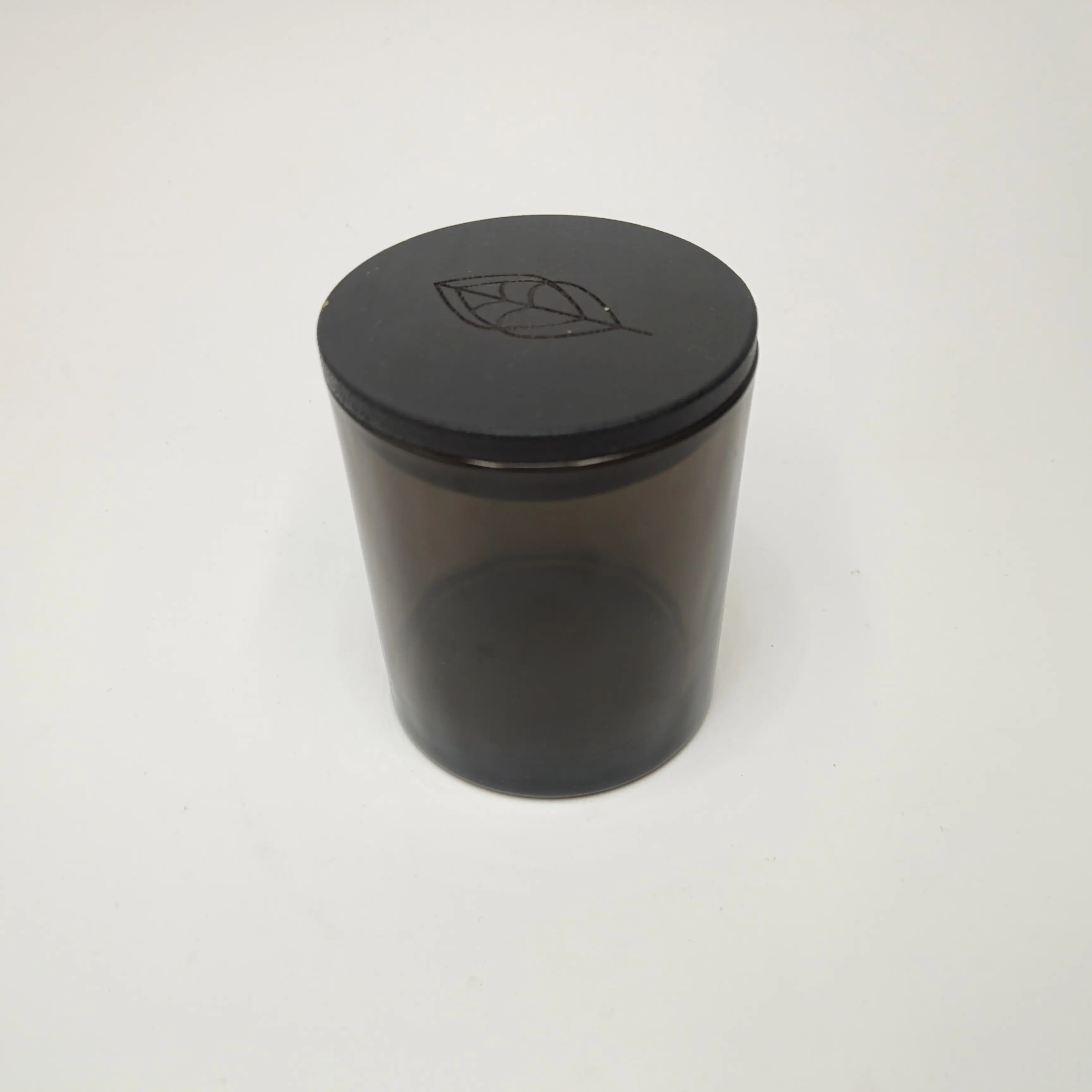 400ml matte shining black colored glass candle jars with black wooden lids