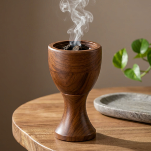 Quemador de Incienso de Sándalo 100% Natural, Ecológico y Hecho a Mano, Difusor de Aroma de Madera, Fragancia Religiosa para el Hogar, Bakhoor para Todas las Estaciones - Product Image 1