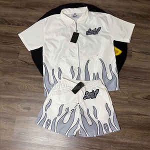 Ensemble de survêtement pour homme avec logo personnalisé, veste coupe-vent en nylon, short, tenue de sport, ensemble de deux pièces - Product Image 3
