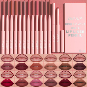 Lot de 6 crayons à lèvres mats haute pigmentation, effet velours, <span class=keywords><strong>contour</strong></span> des lèvres estompé, application facile, couleur naturelle, vente en gros - Product Image 2