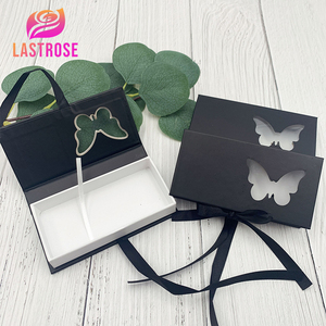 Emballage de cils papillon avec chaîne en gros emballage de boîte de cils papillon rose de marque privée imprimer votre logo - Product Image 6