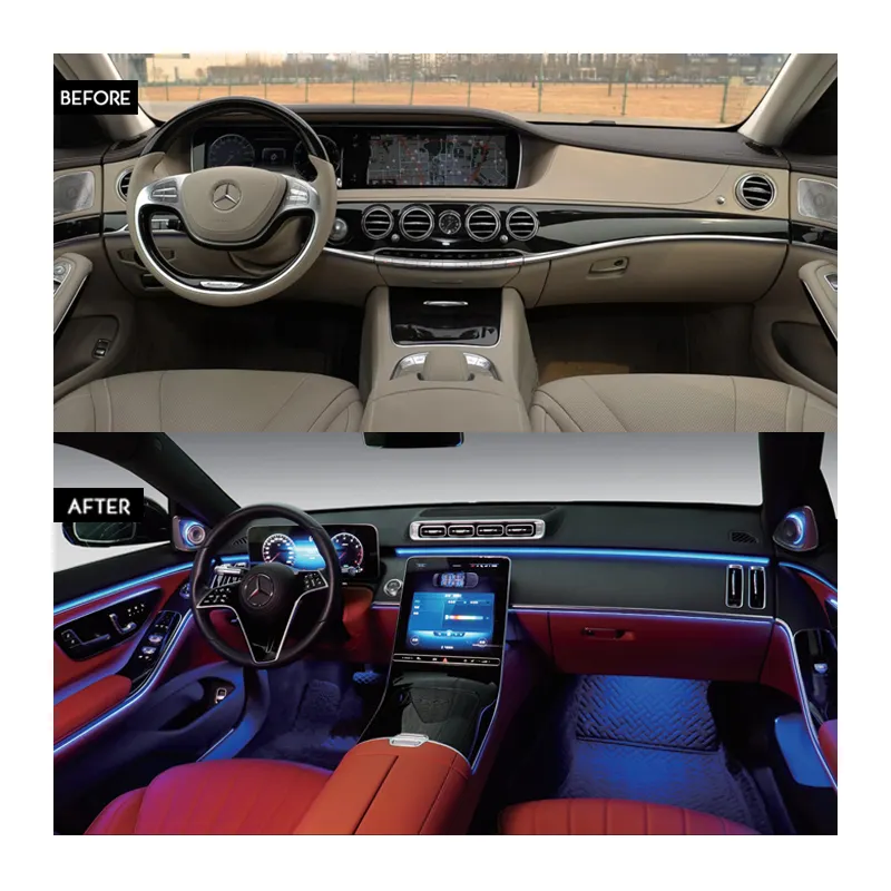 Benz W221 Upgrade ke W223 Interior Dashboard transformasi peningkatan Maybach gaya interior w221 untuk w223