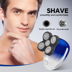 Rasoir <span class=keywords><strong>électrique</strong></span> rotatif à cinq lames en acier inoxydable, étanche, rechargeable par USB, pour le visage, pour usage domestique, en camping-car et en hôtel - Product Image 4