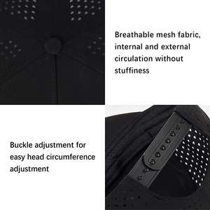 High Quality 5 Panel Waterproof Laser Perforated Canvas Outdoor Fashion Baseball Cap Trucker Hat with Custom Logo - Product Image 5