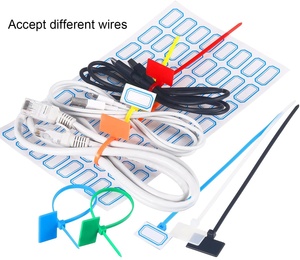 Nylon Marker Attaches De Câble, 250pcs 6 Pouces Auto-Verrouillage Cordon Tags Étiquette du Marqueur avec Écrire sur Câble Tag, <span class=keywords><strong>Ethernet</strong></span> Fil Zip Cravates Étiquette - Product Image 3