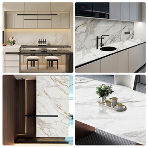 Hiện Đại Trắng calacatta vàng tĩnh mạch 3D mực in Đá Thạch Anh thiết kế Đá Nhân Tạo thạch anh nhà bếp hàng đầu Countertop tấm lớn - Product Image 5