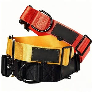 Custom Wholesale Adjustable Luxury Heavy Duty 4cm Nylon <strong>Tactical</strong> <strong>Dog</strong> <strong>Collar</strong> Quick Release with Metal Buckle - Product Image 1