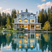 Maison préfabriquée moderne directement de l'usine, maison modulaire personnalisée, villa de luxe à ossature légère en acier, solution d'habitation à approvisionnement mondial
