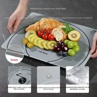 Ensemble de planches à découper rectangulaires 2-en-1 en bois et verre trempé avec support, ustensiles de cuisine antibactériens et durables