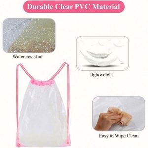 Bolsa de Cordón Transparente Promocional de PVC con Logotipo Personalizado al por Mayor, Económica, Impresa, Impermeable, para Ropa - Product Image 4