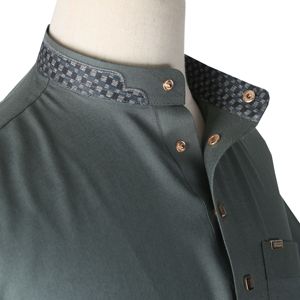 Tenue Traditionnelle Arabe Qatari Unique pour Homme Adulte, à Manches Longues, en Coton Respirant, Personnalisable, <span class=keywords><strong>Dishdasha</strong></span> Musulman du Golfe - Product Image 4