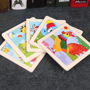 CPC CE Vente en gros <span class=keywords><strong>Puzzle</strong></span> en bois 9 pièces pour enfants, éducatif précoce, thème animaux de dessin animé et outils de circulation, avec panneaux d'apprentissage cognitif - Product Image 5