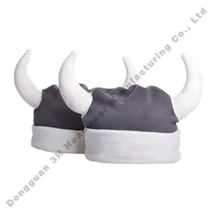 Wholesale Design You Own Polyester Winter Warm Knitted Cosplay Caps for Unisex Custom Logo Beanie Hats with Ox Horns