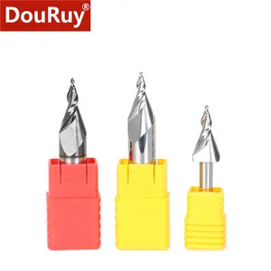 DouRuy 2 Máy Phay Đầu Côn Sáo Cho Máy Cắt Chữ Mini Để Cắt Đầu Cacbua Acrylic Dụng Cụ Khắc Ký Tự