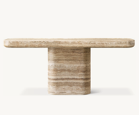 Meubles d'intérieur de design moderne, table console en pierre de travertin pour salon