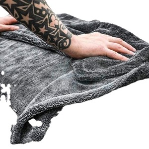 ผ้าเช็ดรถไมโครไฟเบอร์ถักแบบ Chu Hui ขนาด 40x40 40x60 60x90 สีเทา ซึมซับน้ำได้ดี ไม่เป็นขุย ผ้าทำความสะอาด - Product Image 5