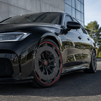 Jantes en alliage forgées PWC noires et rouges à rayons multiples, OEM ODM, vente en gros, fourniture directe usine pour programme de distribution de tuning et de rechange