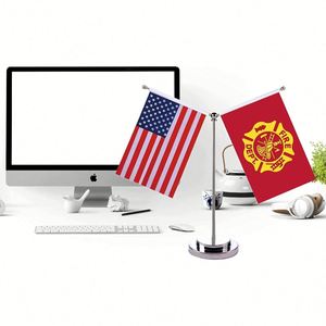 Manufacturers Promotional Products Customized 21x14cm 100% Polyester Aluminum <b>Table</b> Flag Digital Printed Logo Durable - Product Image 5