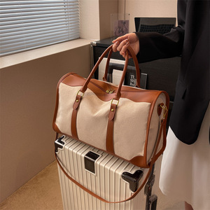 Women Retro Short-term Travel <b>Storage</b> Bag Canvas <b>Handbag</b> Fitness Business Trip Luggage Bag Big Duffel Bag <b>for</b> Travel - Product Image 2