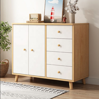 Armoire de rangement moderne à 6 tiroirs sur pied avec design éco-responsable pour salon et chambre à coucher