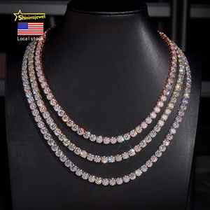 Spedizione Rapida, Gioielli in <span class=keywords><strong>Argento</strong></span> <span class=keywords><strong>925</strong></span>, Catena Tennis Hip Hop Classica di Alta Qualità con Diamanti Moissanite VVS da 6,5mm - Product Image 1
