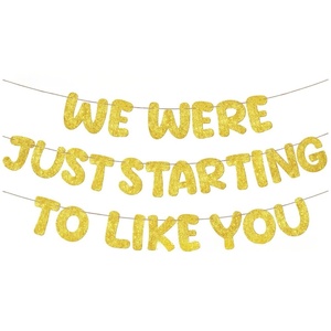 Venta caliente estilo moderno 'Estábamos empezando a gustarte' decoración de pancarta de fiesta de despedida de jubilación - Product Image 1