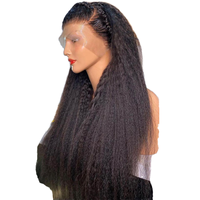 Perruques Lace Front en Cheveux Humains Indiens Bruts Kinky Straight, Vente en Gros de Perruques Frontales HD Yaki Sans Colle pour Femmes Noires