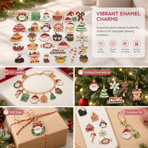 Nuevos Adornos Navideños de Aleación con Efecto Gota de Aceite, Colgantes Hechos a Mano DIY, Dijes de Papá Noel y Muñeco de Nieve al por Mayor - Product Image 4