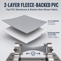 Membrane de toiture en PVC soudée à chaud, feuille simple avec bord renforcé pour structures métalliques et toitures d'entrepôts