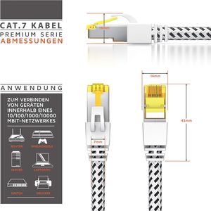 Cat7 Netzwerk kabel Gigabit Ethernet LAN Kabel - Baumwollmantel 10000 Mbit S - Patch kabel Roh kabel S FTP Pimf Schirmung Mit RJ 45 - Product Image 5