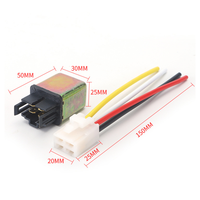 Relais de climatisation pour boîtier en acier de voiture, avec pattes en cuivre, pointe argentée, 12V/24V, 4 broches, jeu de fils en cuivre et connecteur de liaison