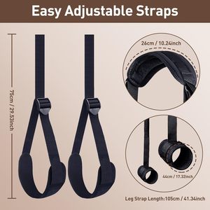 Juego de Bondage BDsm para mujeres, parejas, sujeción de cuero, Juguetes sexuales de encuadernación erótica, correas de pierna divididas forzadas, ataduras de muñeca para el cuello SM - Product Image 5
