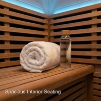 Sauna thermique extérieur en bois de pruche canadienne avec poêle à bois, design moderne