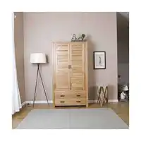 Hochwertiger, langlebiger 2-türiger Kleider schrank aus natürlichem Massivholz im einfachen modernen Stil für Schlafzimmer möbel