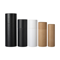 Nouveau design, tube en papier cylindrique noir et blanc, 10g 20g 50g 100g, boîte cadeau ronde, boîte en papier kraft artisanal, tube d'emballage en carton pour thé