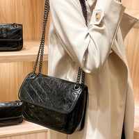 Sac à main de luxe pour femme en cuir de vachette, sac bandoulière messager avec chaîne, par le créateur de mode Wandering