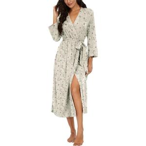 Vintage Luxury Extra <strong>Thick</strong> Breathable <strong>Dressing</strong> <strong>Gowns</strong> Spring Ethnic Thermal Anti-static Unisex Women's Kimono Robe Long Sleeve - Product Image 2