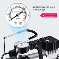 Gonfleur de pneus électrique portable monocylindre haute qualité, robuste, 12V, avec éclairage et manomètre pour pneus