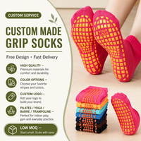 Chaussettes de trampoline antidérapantes avec logo personnalisé pour enfants et adultes, respirantes, en coton, avec grip, pour terrain de jeu intérieur, durables