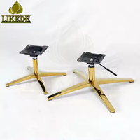Base de chaise en métal doré robuste, base pivotante à 4 étoiles pour meubles d'hôtel et de restaurant